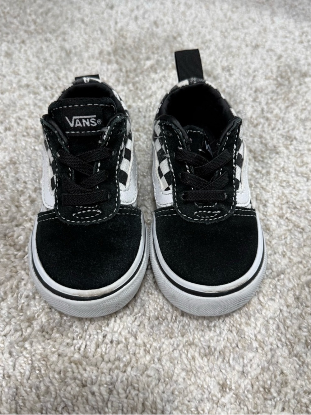 Vans Kids Black & White Checkerboard Low-Top Sneakers